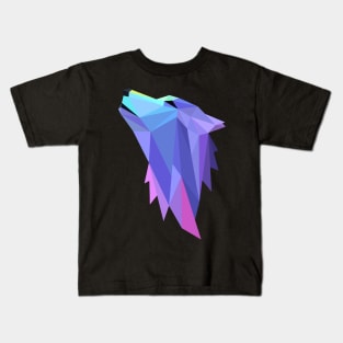 Wolf Polygon Purple Howling Beautiful Kids T-Shirt